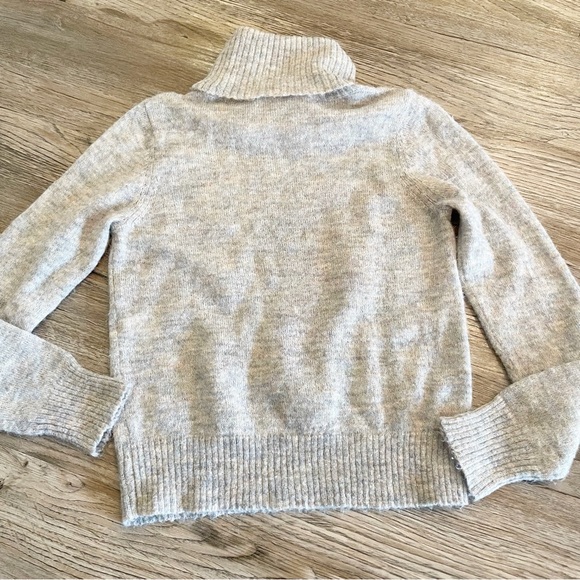 Anthropologie Saccharine Felted Wool Alpaca Turtleneck Sweater Floral Gray XS - Picture 7 of 7